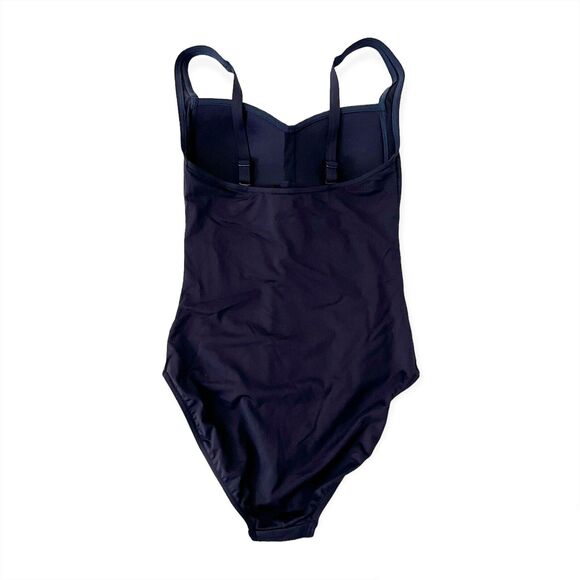 Sea Level Australia NWT Twist Front One Piece Swimsuit Navy Blue Sz 4 Ruched - Picture 3 of 6